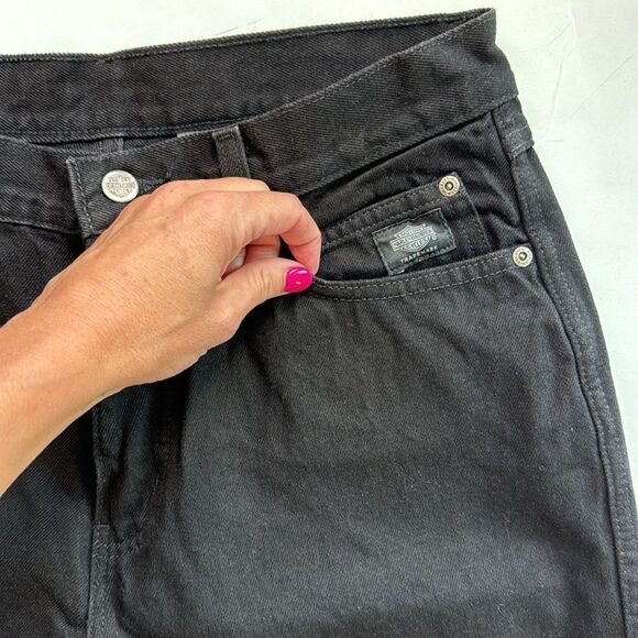 NWT Vintage Harley Davidson Classic Women's McJean Denim Black Size 12P - Picture 4 of 13